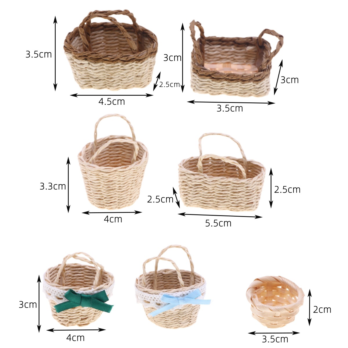 Rattan Plant Basket - 1 buah rumah boneka lafit Handwoven