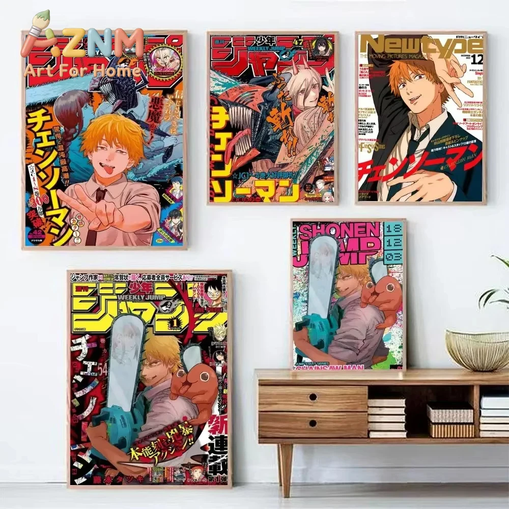 Home Decor Magazine - Lukisan Kanvas Bertema Anime Chainsaw Man,