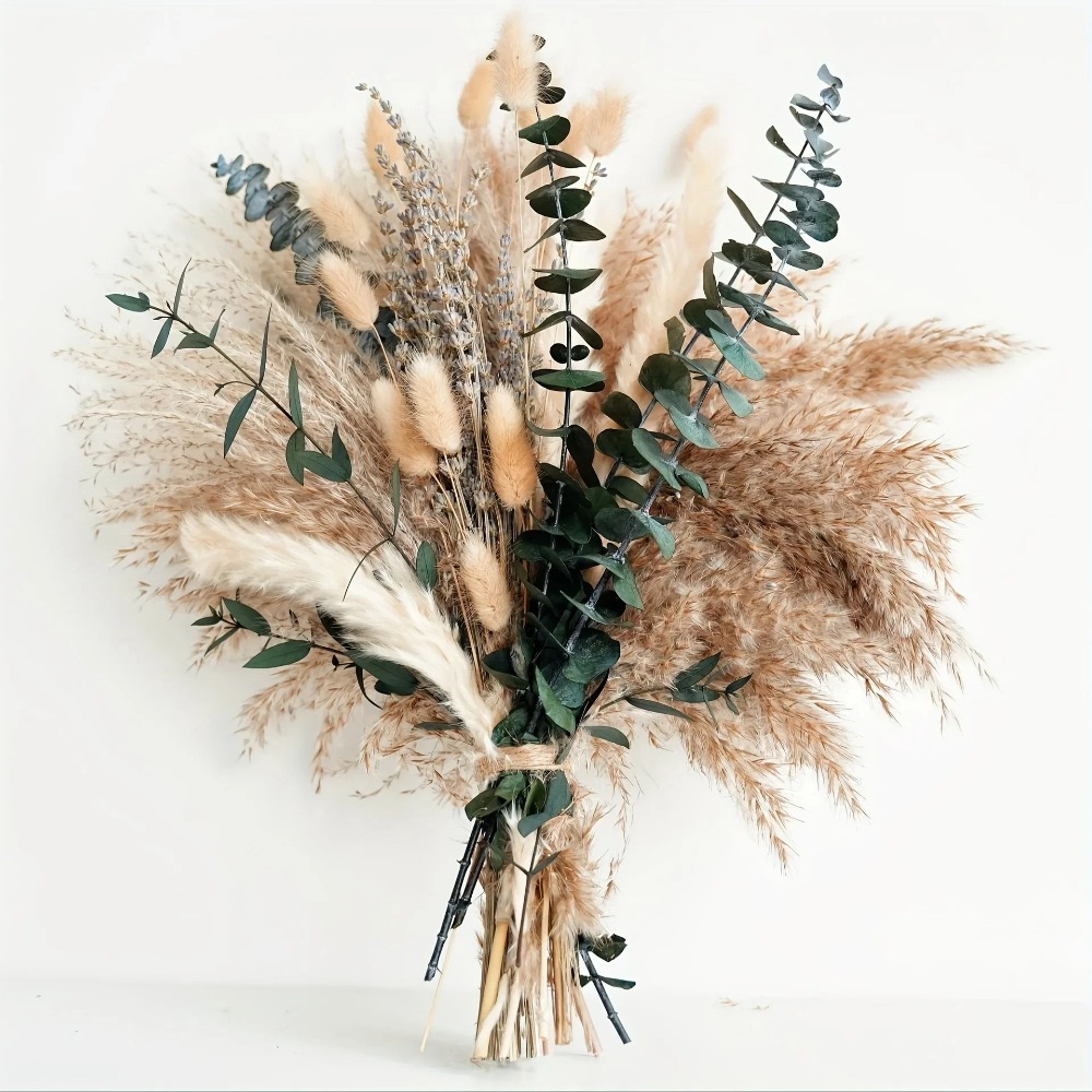 Pampas Grass Decor - 80 Buah Buket Bunga Kering Alami