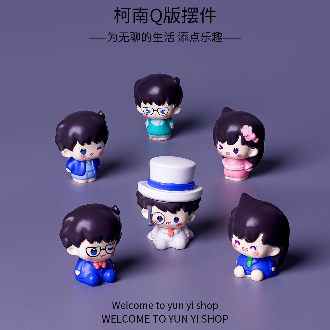 Home Decor Theme - Figur Mini Resin Detektif Conan, Ornamen