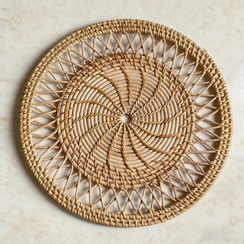 Nampan Rotan Bulat Anyaman Gan - Rattan Plant Basket ulasan dan harga