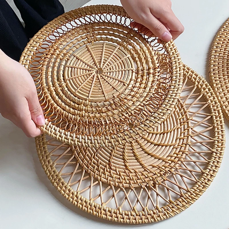Nampan Rotan Bulat Anyaman Gan - Rattan Plant Basket ulasan dan harga
