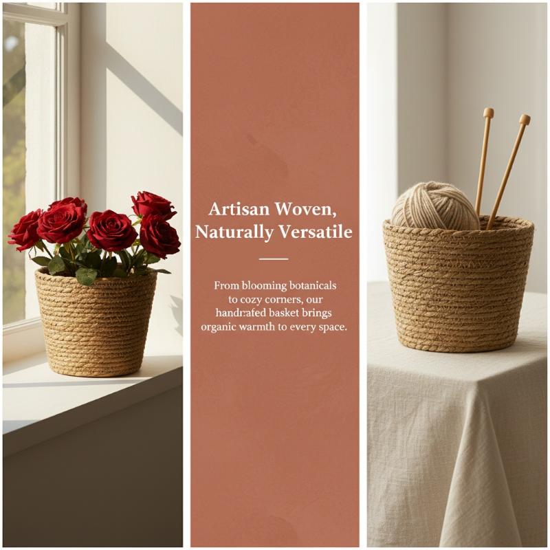 Keranjang Rotan Pot Bunga Pena - Rattan Plant Basket ulasan dan harga