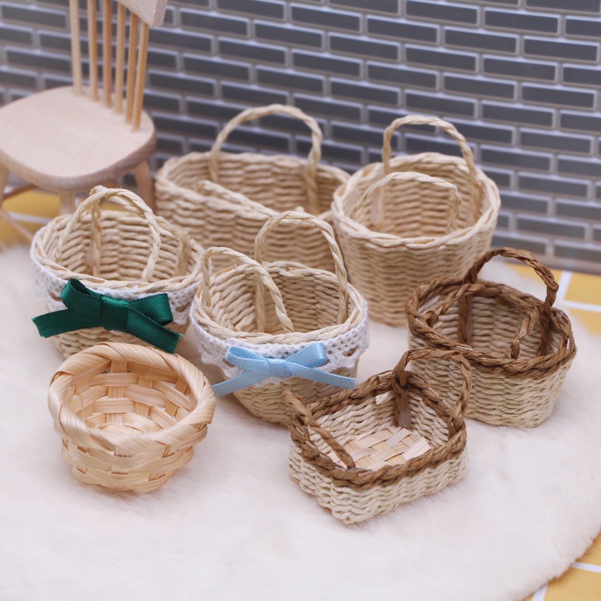 1 buah rumah boneka lafit Hand - Rattan Plant Basket ulasan dan harga