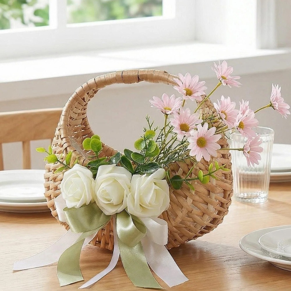 Keranjang Bunga Rotan dengan P - Rattan Plant Basket ulasan dan harga