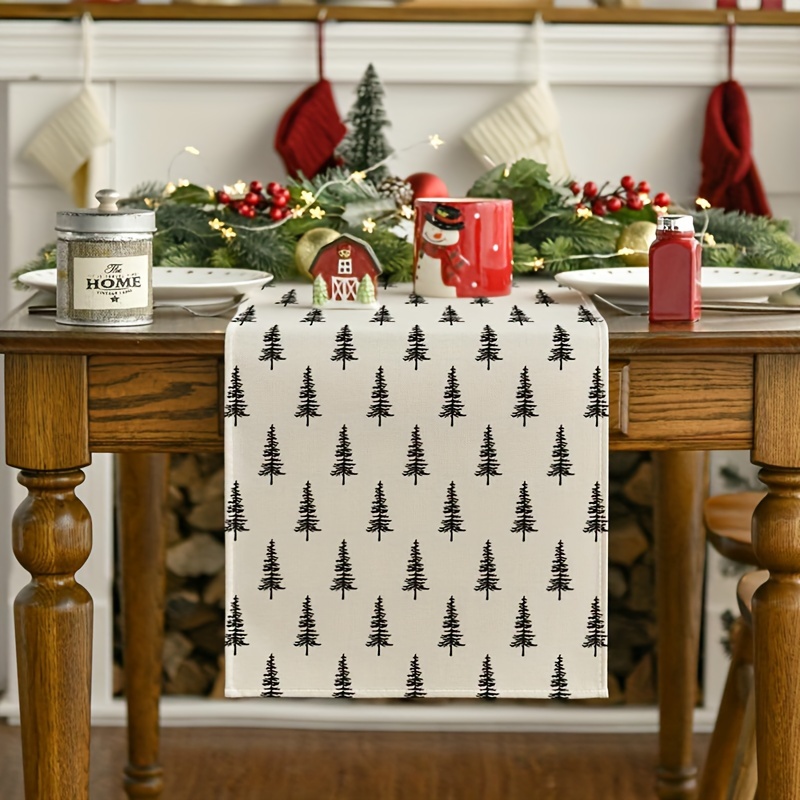 Taplak Meja Pohon Natal Sederh - Linen Table Runner ulasan dan harga
