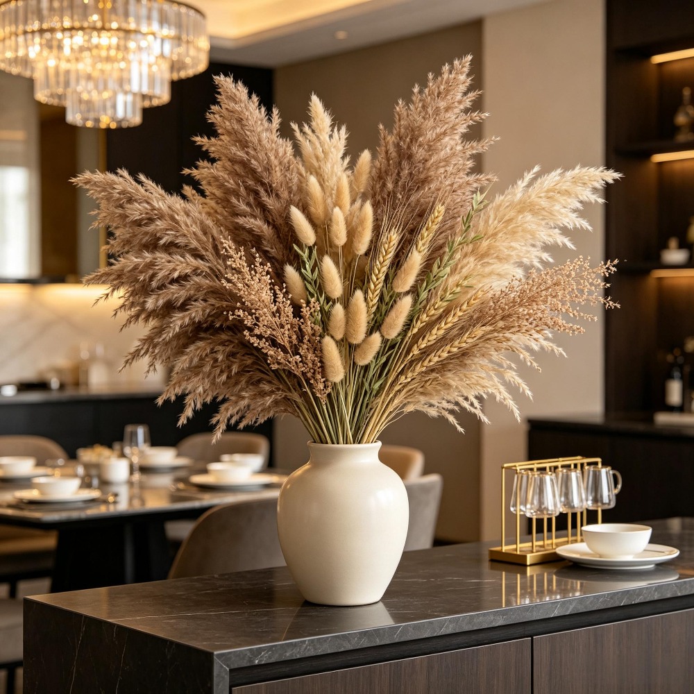 1 Buket Bunga Kering Campuran, - Pampas Grass Decor ulasan dan harga