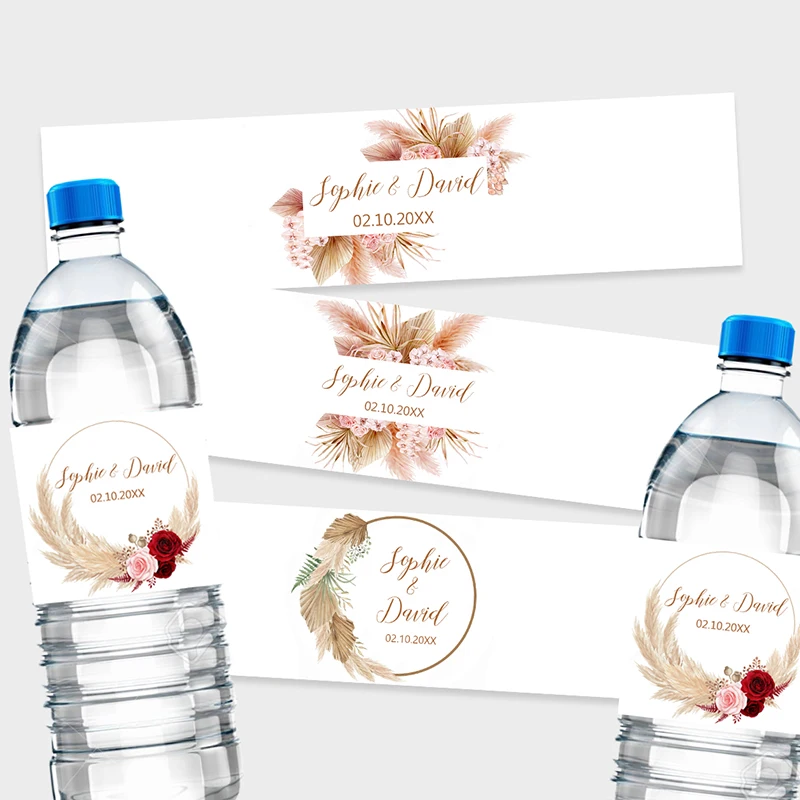 30 Buah Stiker Bungkus Botol D - Pampas Grass Decor ulasan dan harga