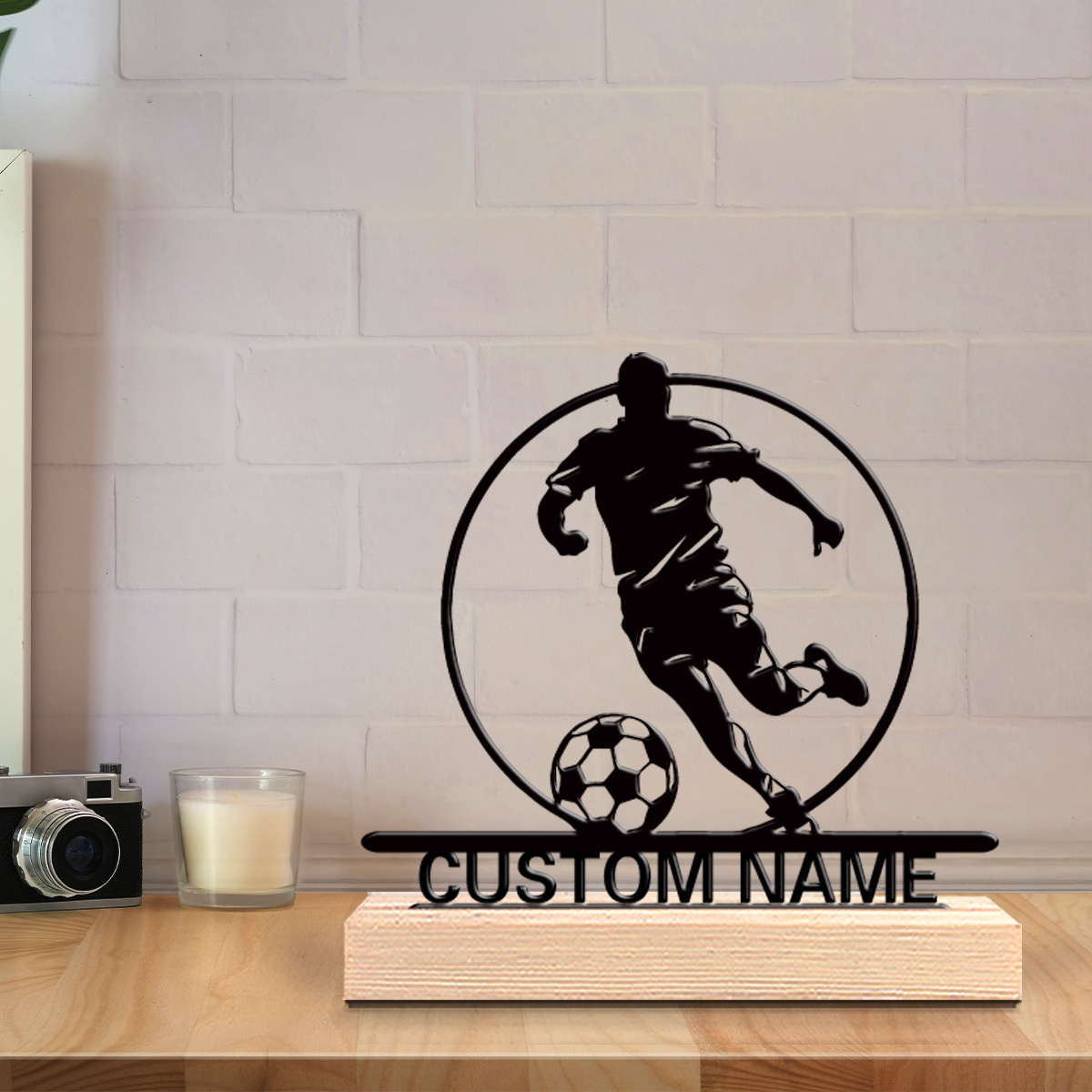 Patung Logam Pemain Sepak Bola - Home Decor Theme ulasan dan harga