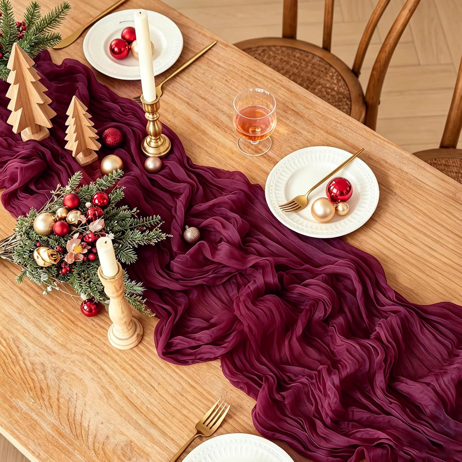 10Pcs Taplak Meja Kain Kasa De - Linen Table Runner ulasan dan harga