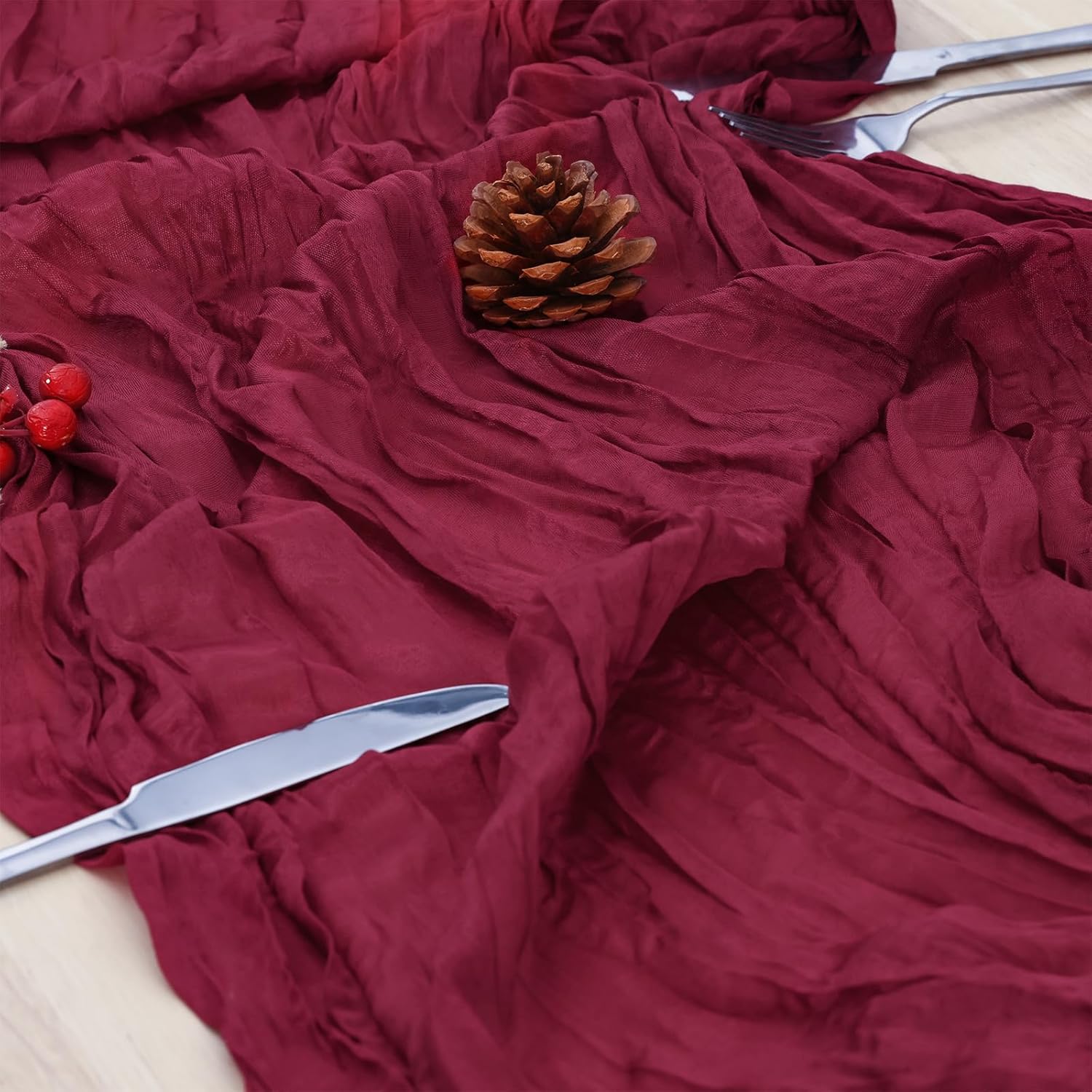 10Pcs Taplak Meja Kain Kasa De - Linen Table Runner ulasan dan harga