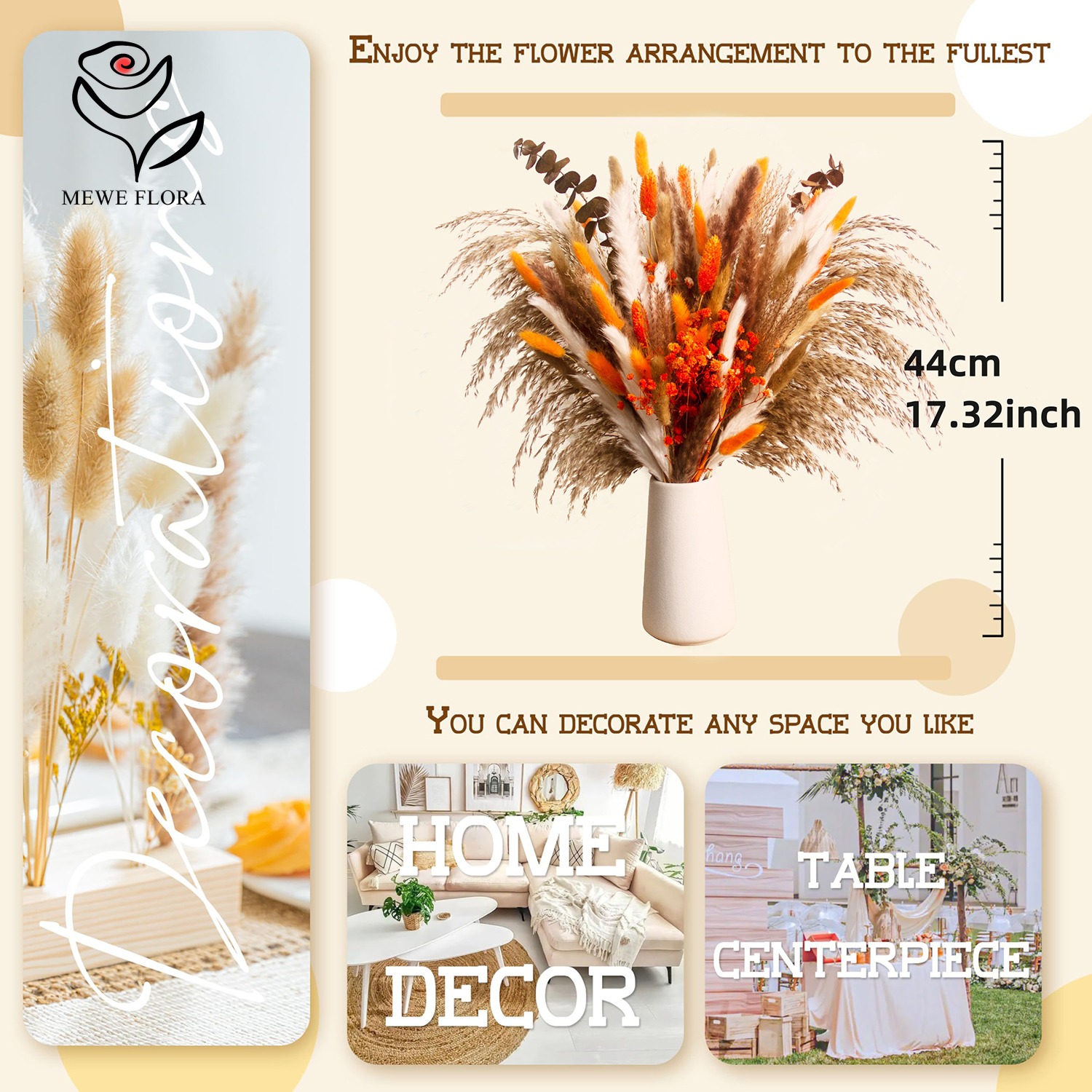 Bunga alami kering Pampas buke - Pampas Grass Decor ulasan dan harga