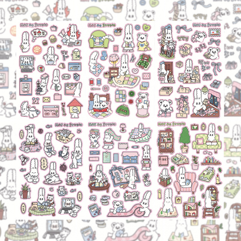 Stiker Kelinci Kartun Kawaii L - Home Decor Magazine ulasan dan harga